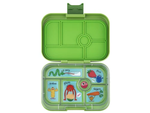 Yumbox matcha green/funny monsters tray 6-sections madkasse Original